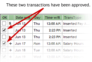 Approved Transactions screenshot