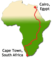 The race runs for 7,500 miles, from Cairo to Cape Town