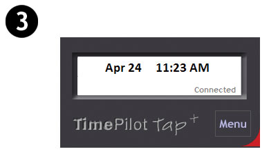 TimePilot Tap Manager imports the data from the clock to the TimePilot database.