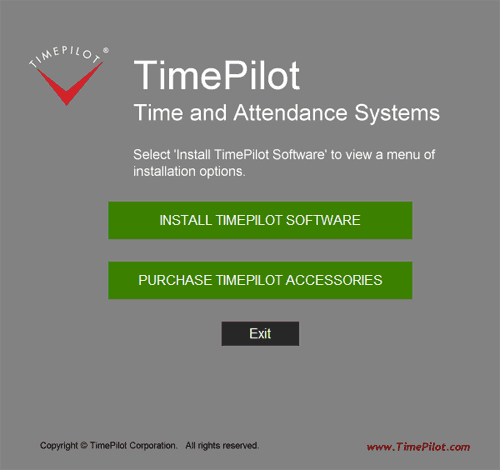 TimePilot Software Installation screen