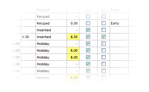 In this example, alerts show up in yellow.