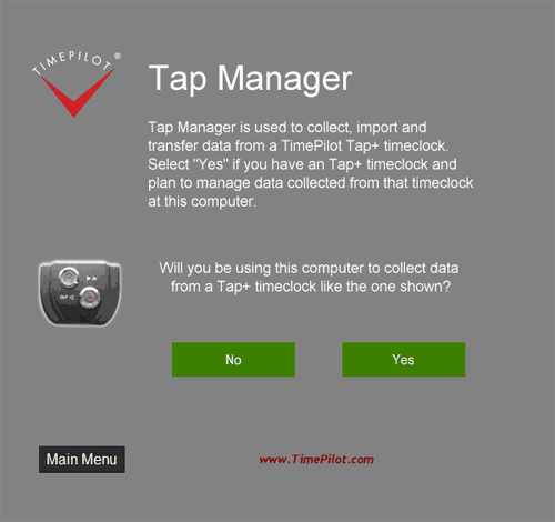 Tap Manager Installation screen