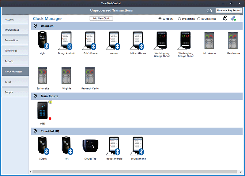 In Clock Manager, you can see all the clocks in your system.