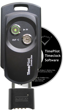 TimePilot Extreme Blue Enhanced timeclock with lock and CD. 