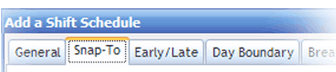 Snap-To is set up when you add or edit a shift schedule.