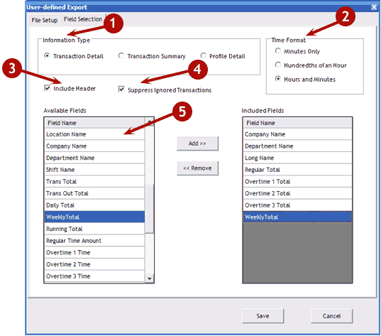 Creating a User-Defined Export, Part 2